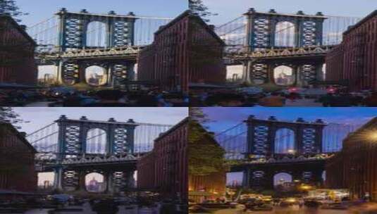 曼哈顿大桥 延时摄影高清在线视频素材下载