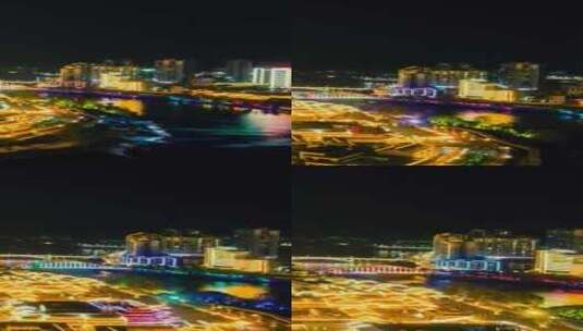 贵州铜仁古城夜景竖屏航拍延时高清在线视频素材下载