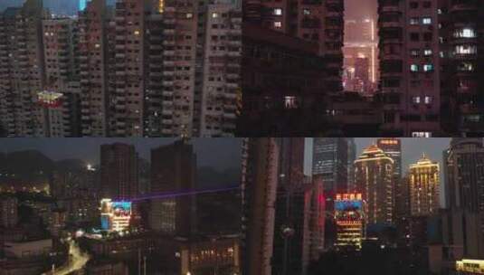 重庆长江索道夜景航拍合集高清在线视频素材下载