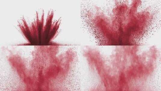 白色背景的红色粉末爆炸高清在线视频素材下载