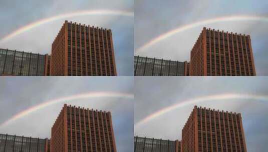 西安美丽的雨后彩虹高清在线视频素材下载