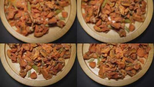胡萝卜干冻干胡萝卜脱水蔬菜高清在线视频素材下载