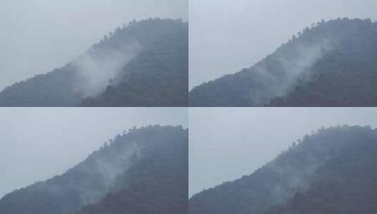 雨天山雾延时高清在线视频素材下载