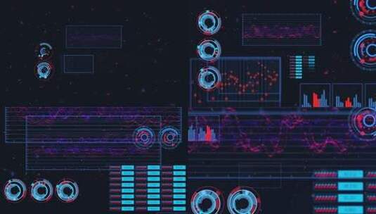 先进的未来图形界面。显示抽象图表和图表。高清在线视频素材下载