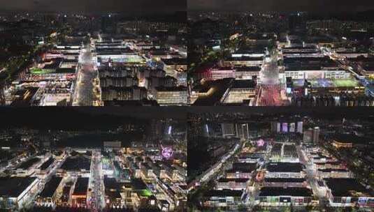 合集深圳大浪商业圈步行街夜景人流航拍高清在线视频素材下载