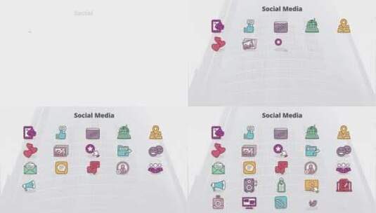 创意线条社交媒体图标动画展示AE模板高清AE视频素材下载