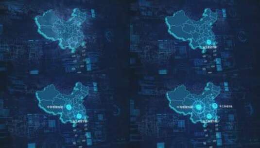 大气蓝色科技地图ae模板高清AE视频素材下载