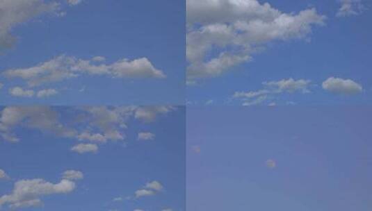 4K原创蓝天白云天空月亮升起素材高清在线视频素材下载