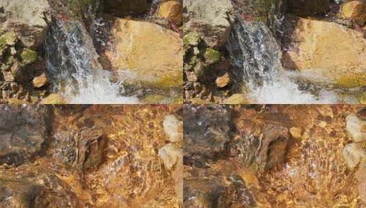 山泉水瀑布小溪实拍镜头高清在线视频素材下载