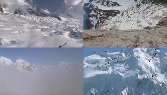 雪山雪景奇观航拍高清在线视频素材下载