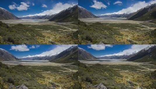 南阿尔卑斯山延时摄影高清在线视频素材下载