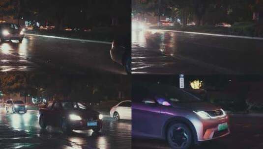 台州雨夜街景高清在线视频素材下载