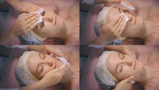 美容沙龙的面部护理高清在线视频素材下载