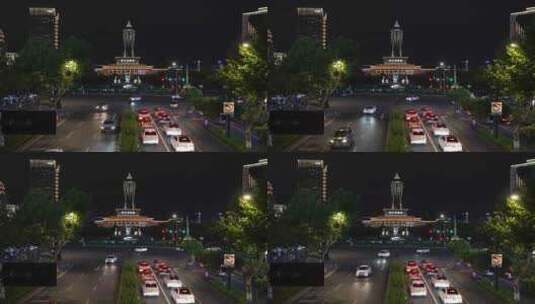 杭州延安路和武林广场城市建筑高清在线视频素材下载