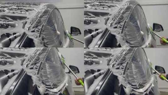 自助洗车泡沫拖布洗车2高清在线视频素材下载