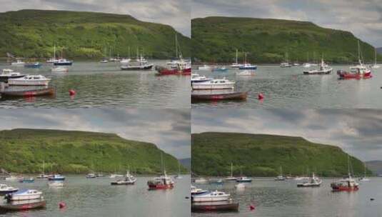 Portree Isle Of Skye苏格兰海港船航行3高清在线视频素材下载