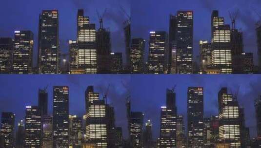 广州琶醍cbd办公楼夜景-5高清在线视频素材下载
