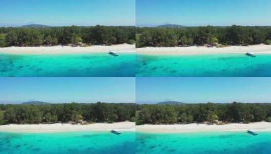 白色天堂沙滩和蓝色的海高清在线视频素材下载