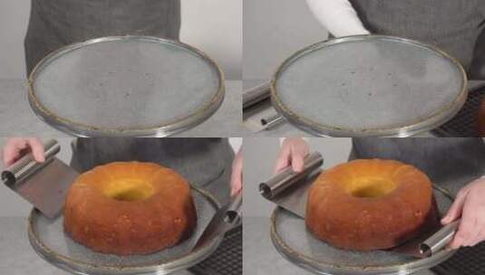 厨师正在摆放蛋糕高清在线视频素材下载