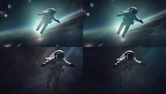 太空中的宇航员高清在线视频素材下载