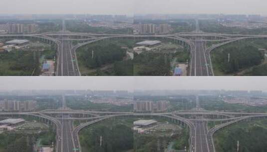 江苏淮安城市风光交通航拍高清在线视频素材下载