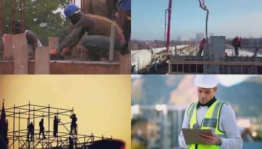 【合集】建筑工人工作高清在线视频素材下载
