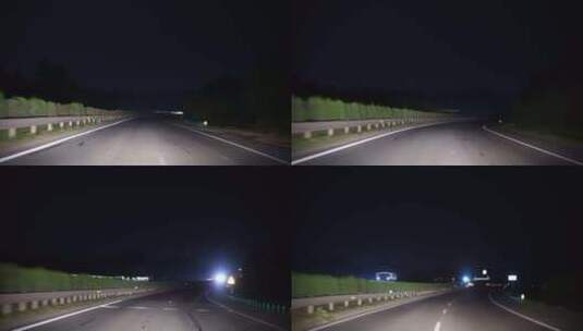夜晚开车行驶在乡村公路夜间农村路驾驶汽车高清在线视频素材下载