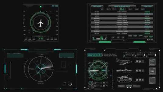 科技HUD飞机航行设计未来屏幕合成素材 (1)高清在线视频素材下载