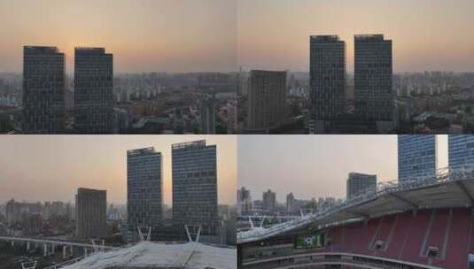 上海虹口凯德大厦航拍高清在线视频素材下载