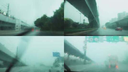 上海 暴雨 雨季 梅雨 高架 道路高清在线视频素材下载