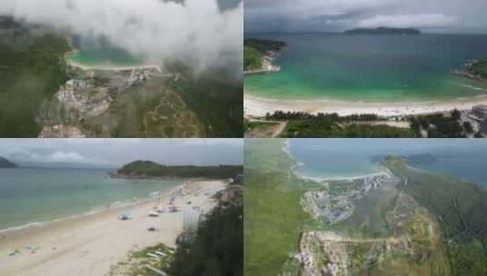 广东东冲海滩航拍4K高清在线视频素材下载