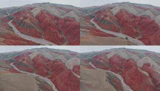 丹霞地貌中的峡谷高清在线视频素材下载
