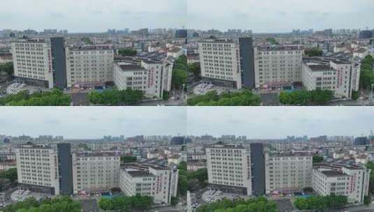 张家港市中医医院航拍高清在线视频素材下载