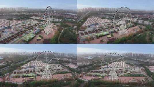 邯郸市复兴区园博园游乐园摩天轮4高清在线视频素材下载