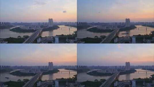 广西南宁柳沙半岛城市风光延时高清在线视频素材下载