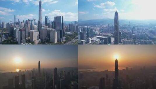 深圳平安中心大厦航拍合集高清在线视频素材下载