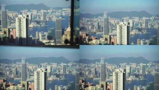 车窗外香港城市风景建筑风光高清在线视频素材下载