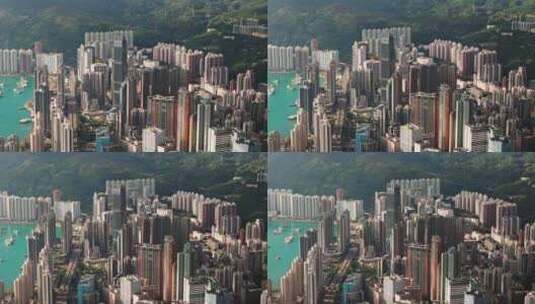 香港航拍荃湾区城市大景城市地标高清在线视频素材下载