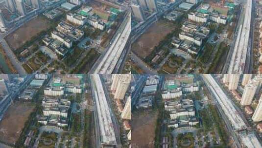 杭州富阳骨科医院风光航拍高清在线视频素材下载