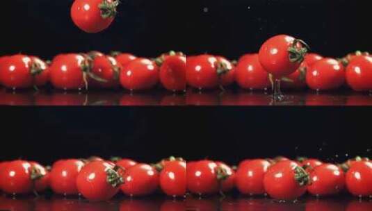 新鲜番茄 圣女果特写高清在线视频素材下载