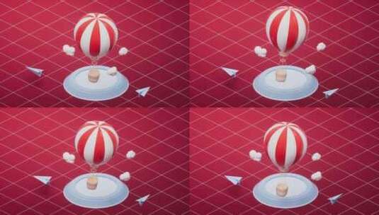 热气球旅行的概念动画高清在线视频素材下载