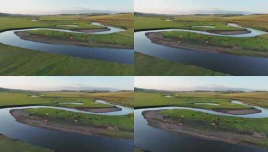 呼伦贝尔草原莫日格勒河风光1360高清在线视频素材下载