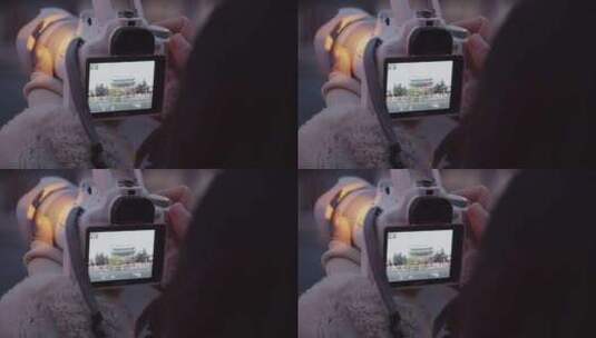 相机拍北京故宫博物院门口4K高清在线视频素材下载