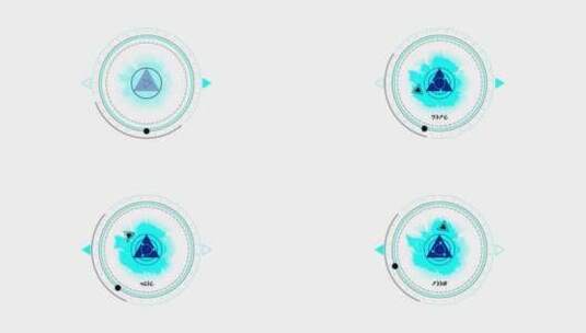 异形风格动画HUD圆形测量秤高清在线视频素材下载
