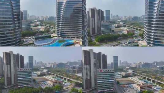 4K航拍广州南沙自贸区城区2高清在线视频素材下载