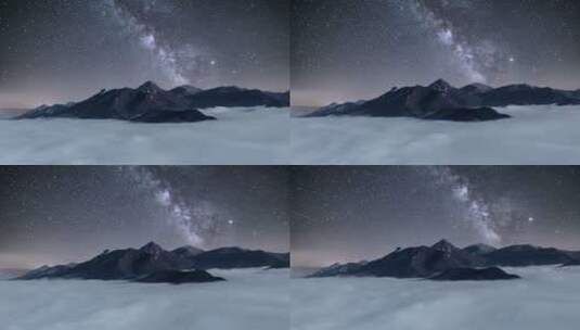 雪山星空景观高清在线视频素材下载