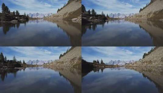 航拍美丽的湖泊景观高清在线视频素材下载