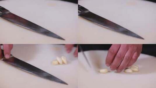 厨师切大蒜 (1)高清在线视频素材下载