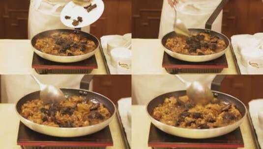 厨师制作黄焖鸡 (10)高清在线视频素材下载