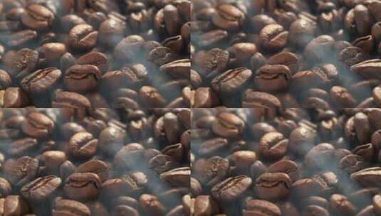 棕色的咖啡豆特写高清在线视频素材下载